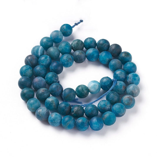 Apatite Bead Strands Frosted 8mm Natural