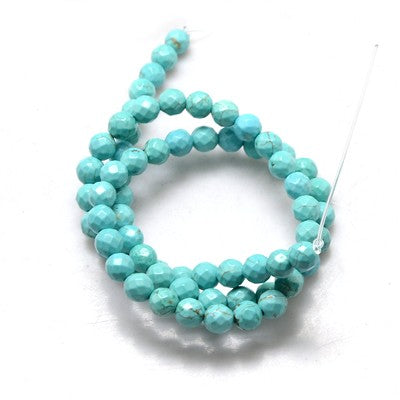 Howlite Faceted Turquoise Faceted 4mm