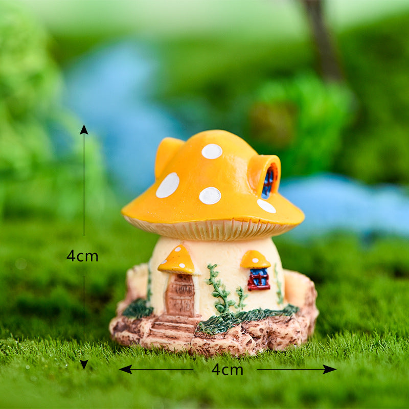 Resin Miniature Mini Mushroom House, Home Micro Landscape Decorations, for Fairy Garden Accesories