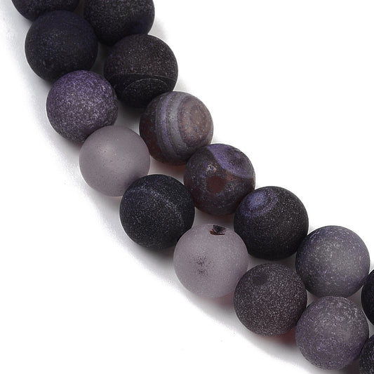 Indigo Druzy Agate Bead Strands 8mm