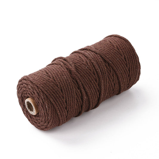 Cotton Macrame Cord for Macrame,3mm Saddle Brown 100m