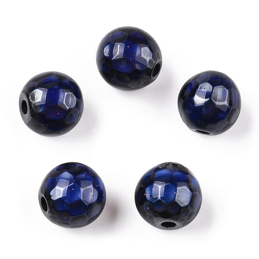 Non-magnetic Hematite Beads, Faceted, Round, Mirage Changing Color Mood Beads Pack of 5