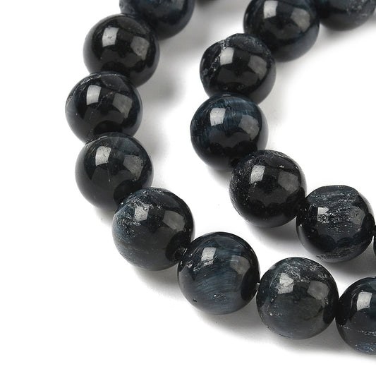 Tiger Eye Beads Strands, Dyed, Round, Black 8mm