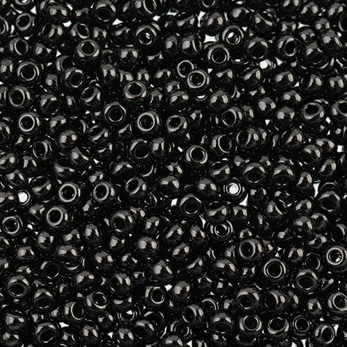 Czech Seed Beads John Bead apx 24g Vial 8/0 Opaque Black 0086