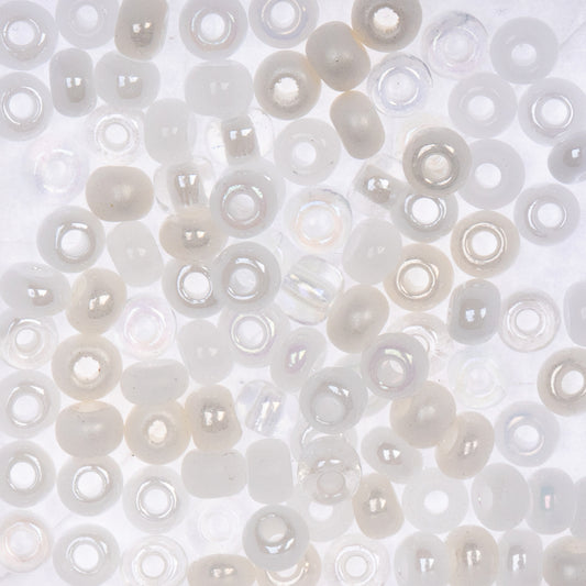 Czech Seed Beads Size 2/0 Multi White Pearl – Approx. 20g Vial | The Pink Bead Shop Canada