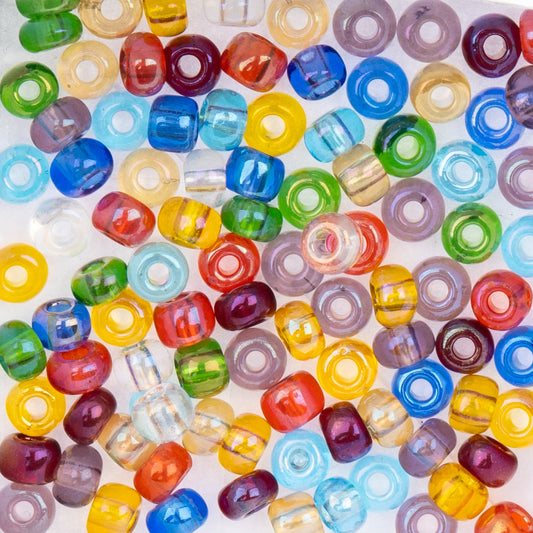 Czech Seed Beads Size 2/0 Transparent Iridescent Assorted – Approx. 20g Vial | The Pink Bead Shop Canada