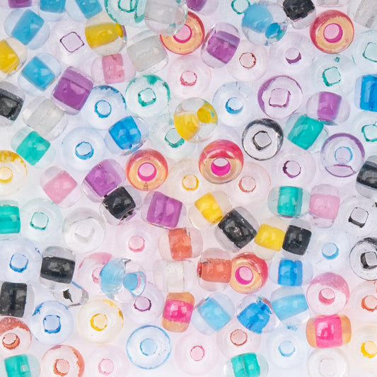 Czech Seed Beads Size 2/0 Multi Mix Colorlined Dyed – Approx. 20g Vial | The Pink Bead Shop Canada