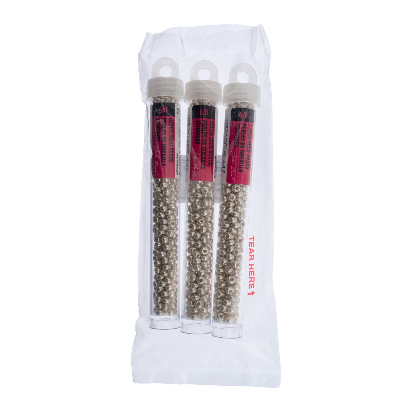 Czech Seed Beads 6/0 Metallic Silver | Approx. 22g Vial The Pink Bead Shop
