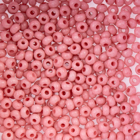 Czech Seed Beads 6/0 Chalk Pink Solgel 22 Gram Vial | The Pink Bead Shop Canada