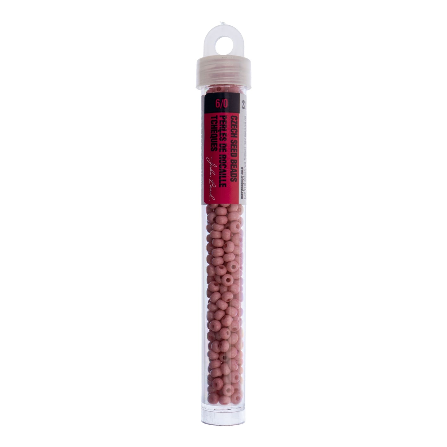 Czech Seed Beads 6/0 Chalk Pink Solgel 22 Gram Vial | The Pink Bead Shop Canada