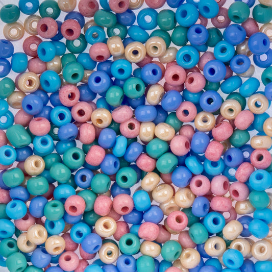 Czech Seed Beads 6/0 – Pastel Rainbow Mix – 22g Vial – Premium Glass Seed Beads for Jewelry Making The Pink Bead Shop