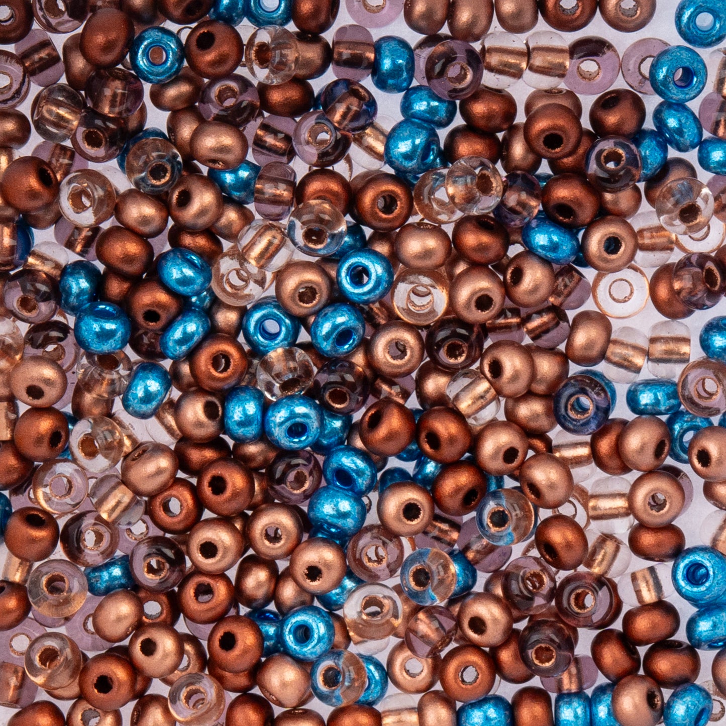 Czech Seed Beads 6/0 – Rusty & Blues Mix – 22g Vial – Premium Glass Seed Beads for Jewelry Making The Pink Bead Shop