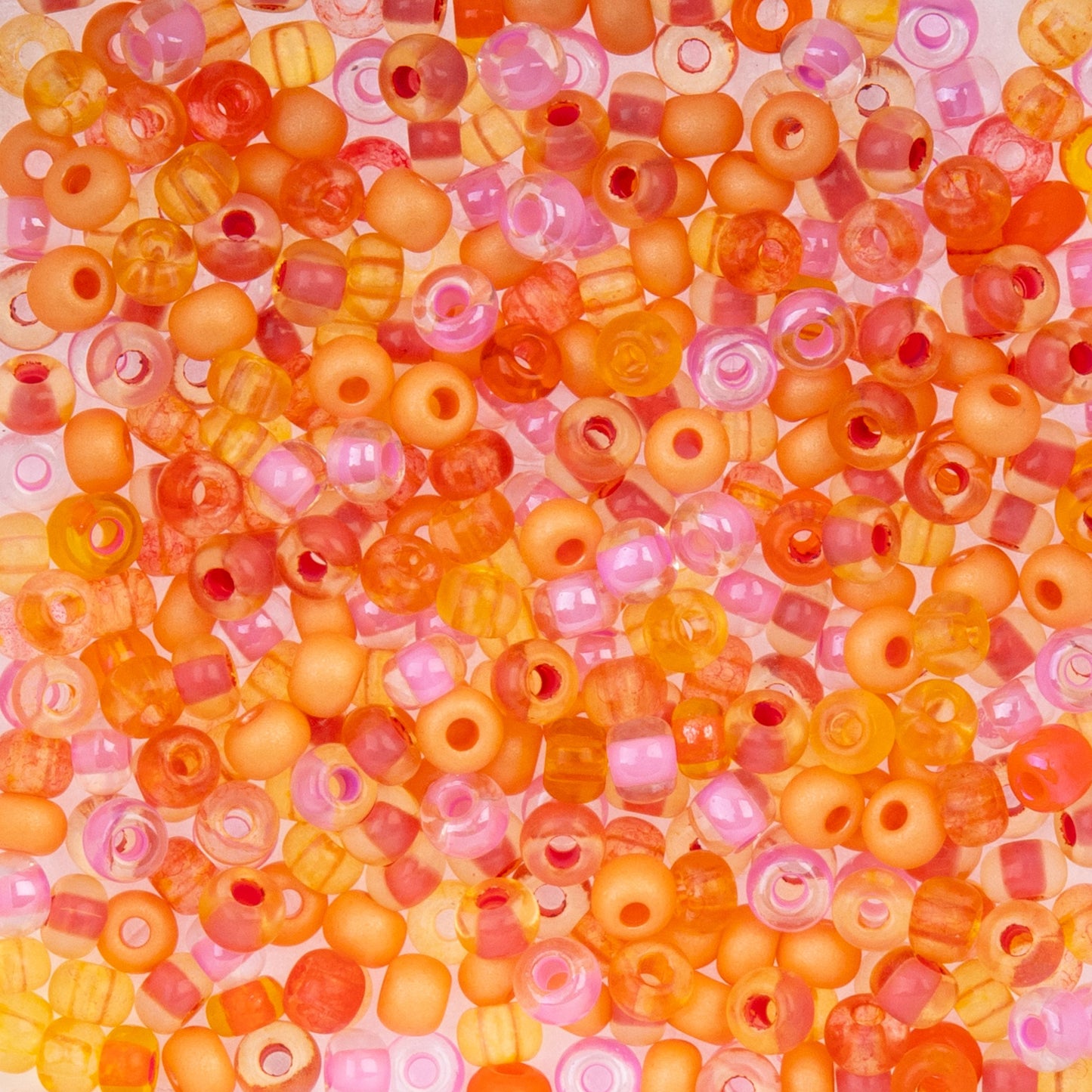 Czech Seed Beads 6/0 Orange Mega Mix 22 Gram Vial | The Pink Bead Shop Canada