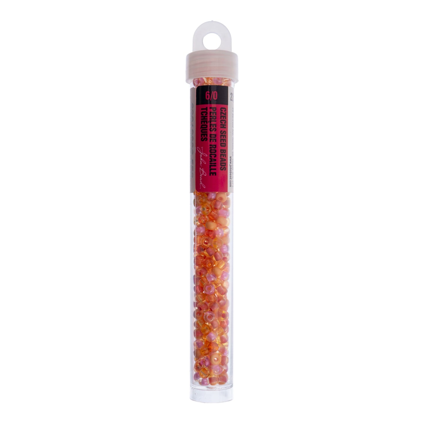 Czech Seed Beads 6/0 Orange Mega Mix 22 Gram Vial | The Pink Bead Shop Canada
