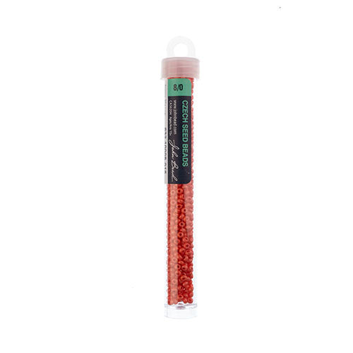 Czech Seed Beads 8/0 Terra Intensive Orange – Approx. 22g Vial | The Pink Bead Shop Canada