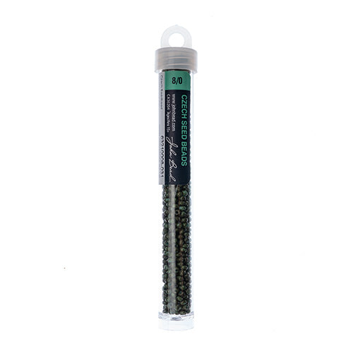 Czech Seed Beads 8/0 Opaque Travertine Turquoise – Approx. 22g Vial | The Pink Bead Shop Canada
