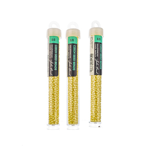 Czech Seed Beads 8/0 – Permalux Chalk Light Yellow (22g Vial) | The Pink Bead Shop Canada