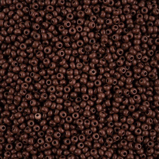 Czech Seed Beads 8/0 Terra Intensive Dark Brown Matt – Approx. 22g Vial | The Pink Bead Shop Canada