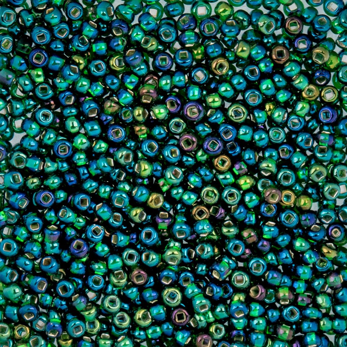 Czech Seed Beads Size 8/0 Green Rainbow – 22g Vial | The Pink Bead Shop Canada