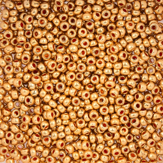 Czech Seed Beads 8/0 – Metallic Gold Terra (22g Vial) | The Pink Bead Shop Canada