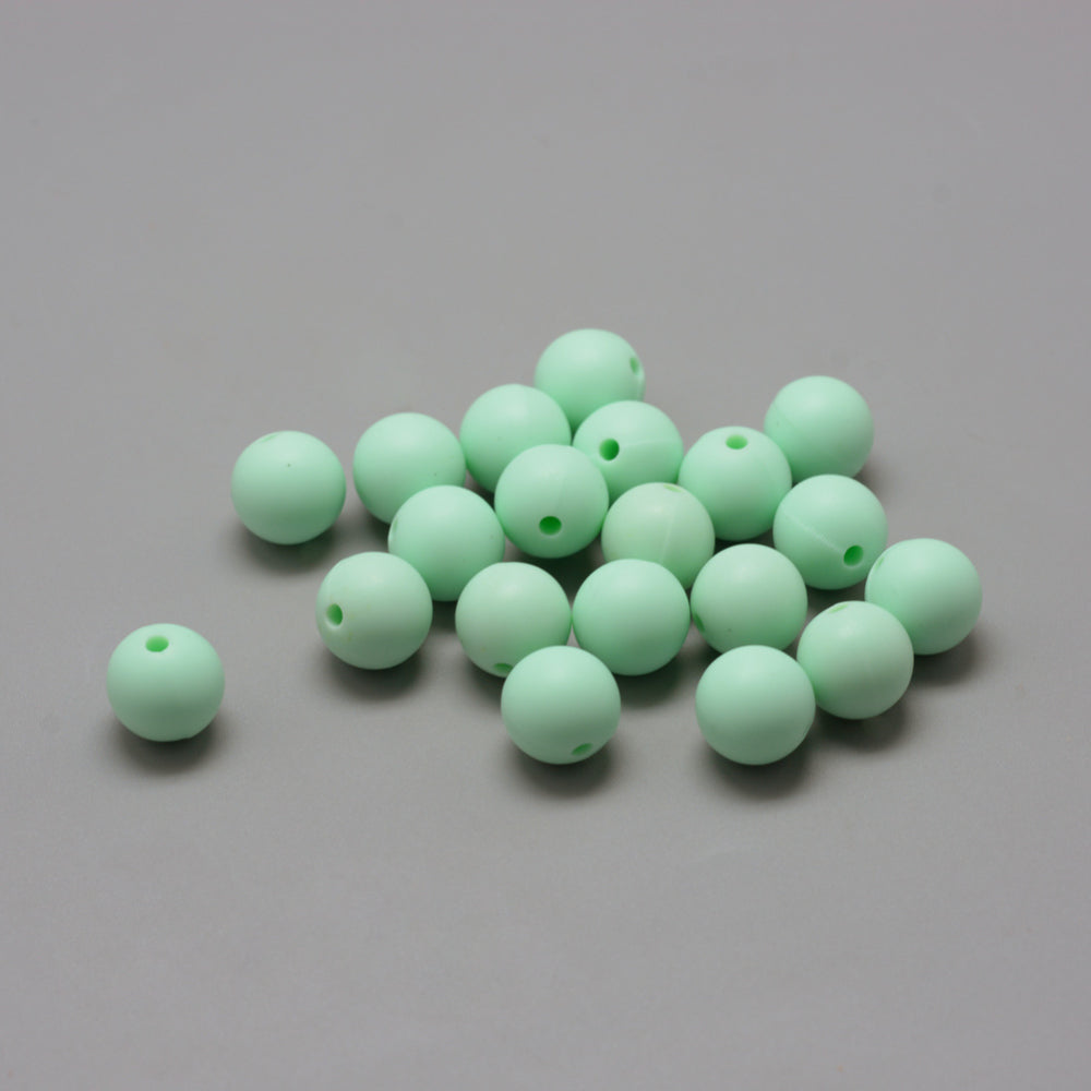 Food Grade Eco-Friendly Silicone Beads, Round, Pale Green