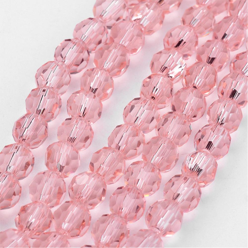 Transparent Glass Bead Strands, Imitation Austrian Crystal, Faceted (32 Facets), Round Assorted Colors