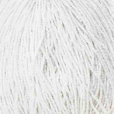 Czech Seed Bead 11/0 Opaque White Strung 17GRMS