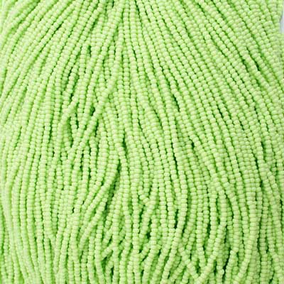 Czech Seed Bead 11/0 Opaque Pale Green Strung