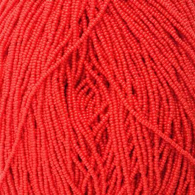 Czech Seed Beads 11/0 Opaque Light Red 20 Gram Hank | The Pink Bead Shop Canada