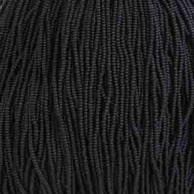 Czech Seed Bead 11/0 Opaque Black Matt Strung