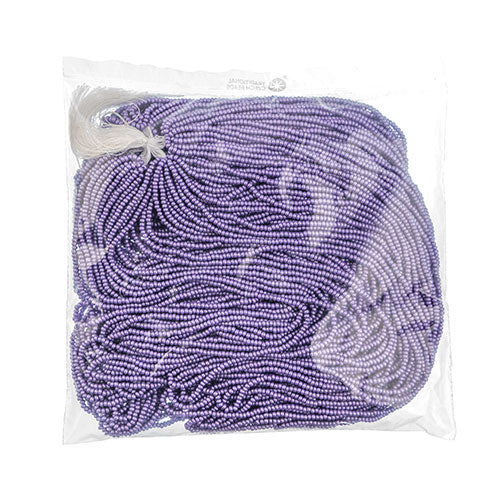 Czech Seed Beads 11/0 PermaLux Dyed Chalk Lavender Strung 41G