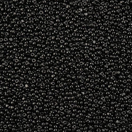 Czech Charlotte Cut Seed Bead 11/0 Opaque Black 20 Gram Vial | The Pink Bead Shop Canada