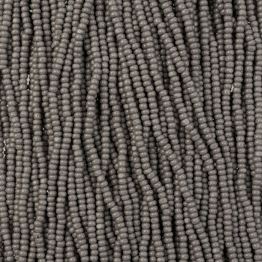 Czech Seed Bead 11/0 Cut Opaque Grey Strung
