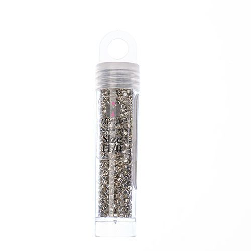 Miyuki Delica Size 11/0 Seed Beads – Silver Galvanized – 5.2g Vial | The Pink Bead Shop Canada