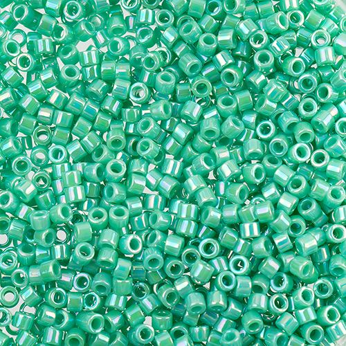 Miyuki Delica Size 11/0 Seed Beads – Turquoise Opaque AB – 5.2g Vial | The Pink Bead Shop Canada