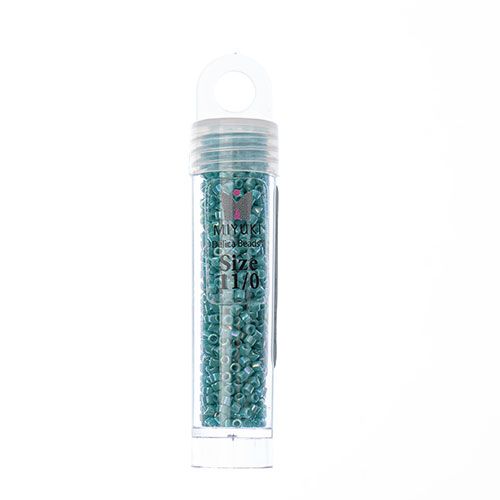 Miyuki Delica Size 11/0 Seed Beads – Turquoise Opaque AB – 5.2g Vial | The Pink Bead Shop Canada