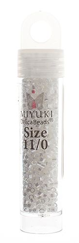 Miyuki Delica Size 11/0 Seed Beads – White Pearl Luster – 5.2g Vial | The Pink Bead Shop Canada