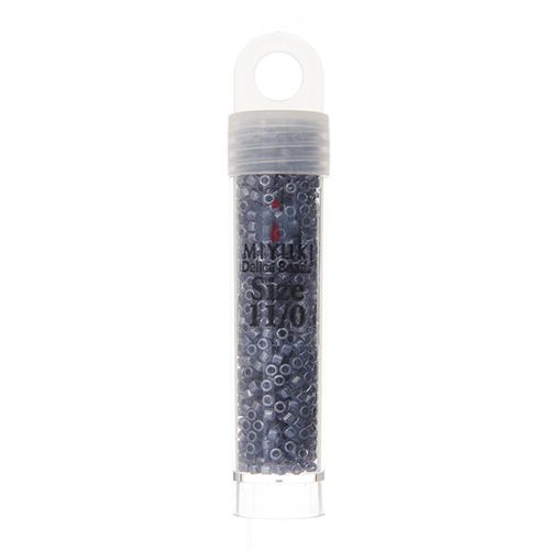 Miyuki Delica Size 11/0 Seed Beads – Crystal Grey Ceylon Lined Dyed – 5.2g Vial | The Pink Bead Shop Canada