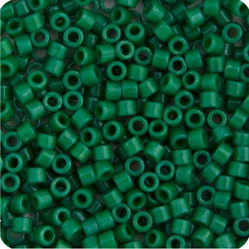 Miyuki Delica Size 11/0 Seed Beads – Green Jade Opaque Dyed – 5.2g Vial | The Pink Bead Shop Canada