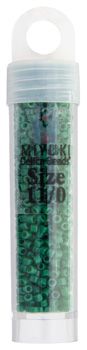 Miyuki Delica Size 11/0 Seed Beads – Green Jade Opaque Dyed – 5.2g Vial | The Pink Bead Shop Canada