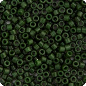 Miyuki Delica Size 11/0 Seed Beads – Forest Green Opaque Dyed – 5.2g Vial | The Pink Bead Shop Canada