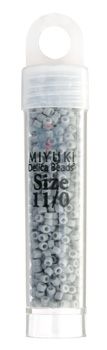 Miyuki Delica Size 11/0 Seed Beads – Grey Ghost Opaque – 5.2g Vial | The Pink Bead Shop Canada