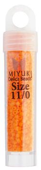 Miyuki Delica Size 11/0 Seed Beads – Orange Mandarin Opaque Matte – 5.2g Vial | The Pink Bead Shop Canada