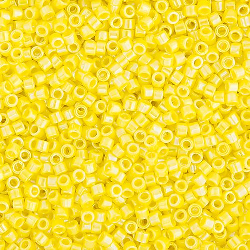 Miyuki Delica Size 11/0 Seed Beads – Yellow AB – 5.2g Vial | The Pink Bead Shop Canada