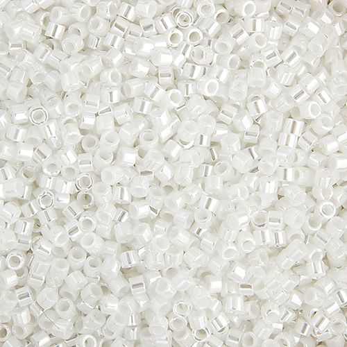 Miyuki Delica Size 11/0 Seed Beads – White Pearl Luster – 5.2g Vial | The Pink Bead Shop Canada