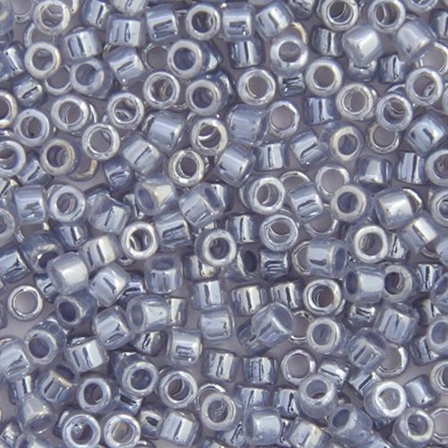 Miyuki Delica Size 11/0 Seed Beads – Crystal Grey Ceylon Lined Dyed – 5.2g Vial | The Pink Bead Shop Canada