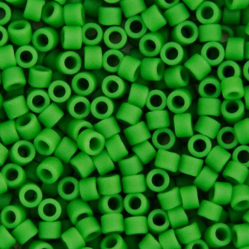 Miyuki Delica Size 11/0 Seed Beads – Green Pea Opaque – 5.2g Vial | The Pink Bead Shop Canada