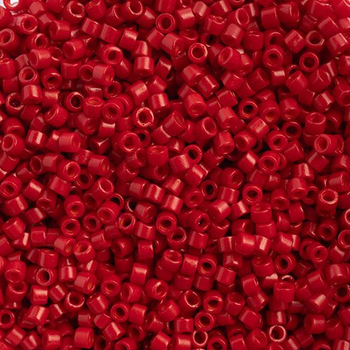 Miyuki Delica Size 11/0 Seed Beads – Bright Red Dyed Matte – 5.2g Vial | The Pink Bead Shop Canada