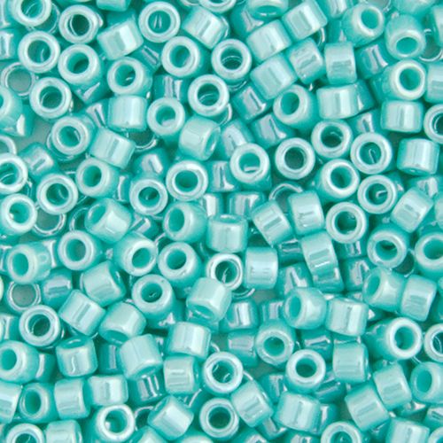 Miyuki Delica Size 11/0 Seed Beads – Sea Green Opaque Luster – 5.2g Vial | The Pink Bead Shop Canada