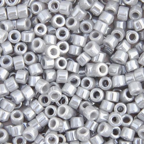 Miyuki Delica Size 11/0 Seed Beads – Grey Ghost Opaque Luster – 5.2g Vial | The Pink Bead Shop Canada